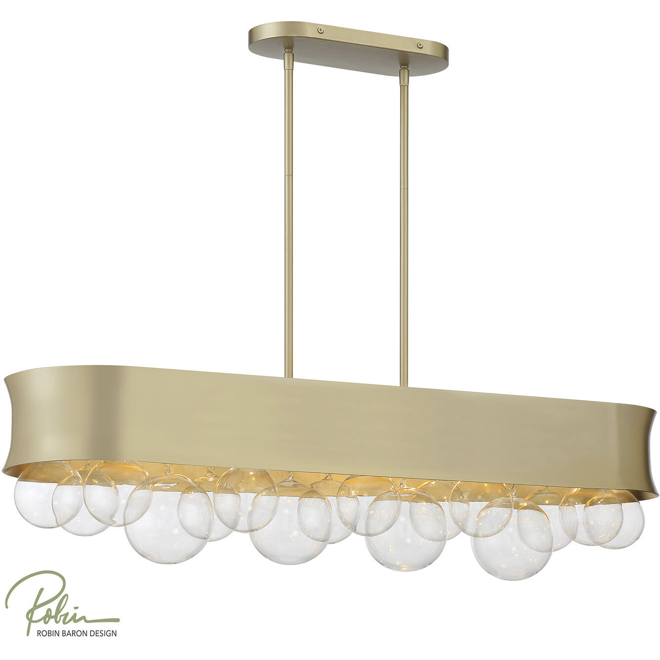 Verdi Square 6 Light 38.75 inch Soft Gold With Gold Leaf Island Light Ceiling Light